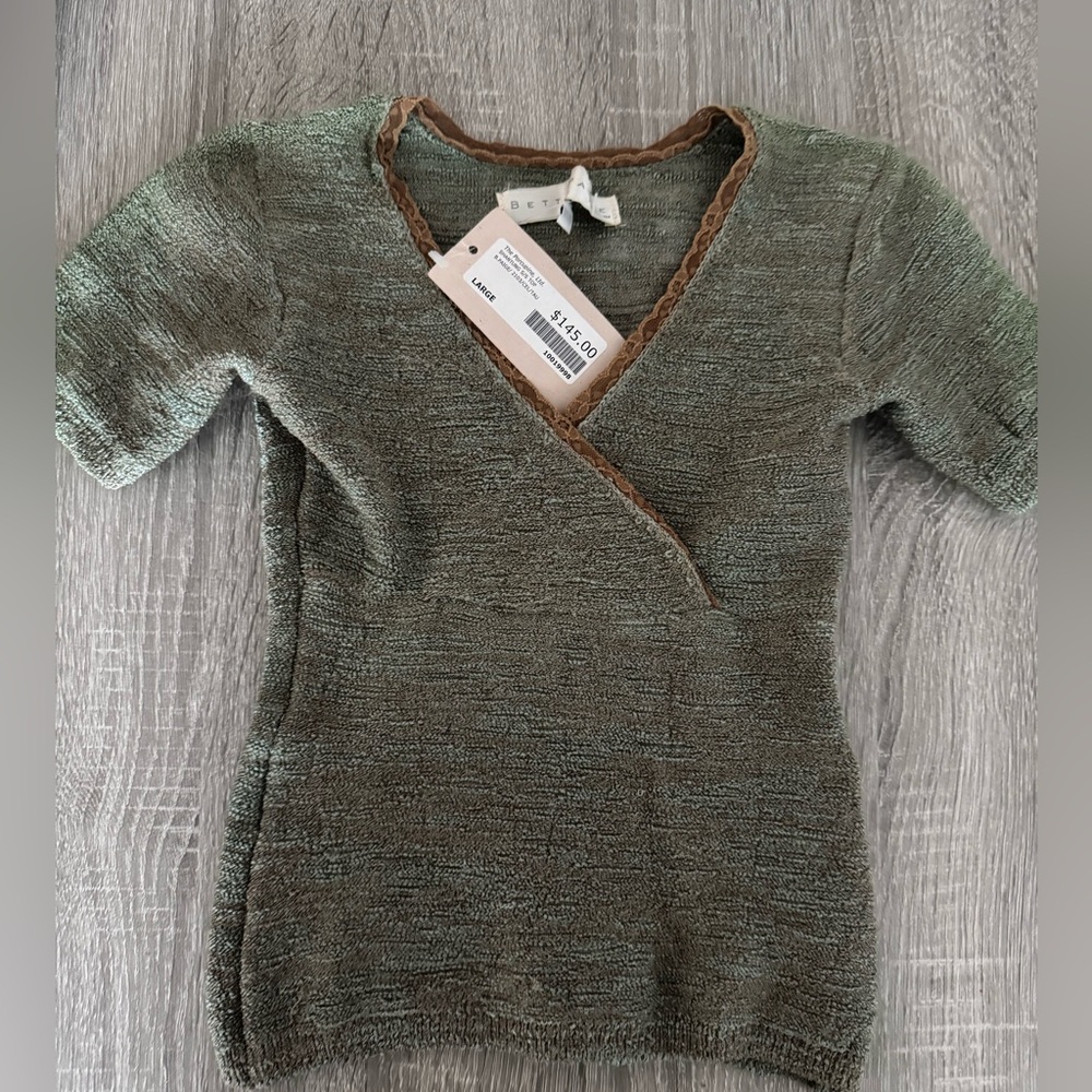 90s Y2K top Bette Paige green brown small medium large